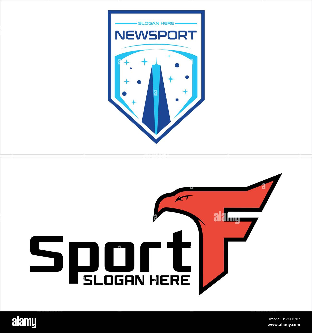 Sportmannschaftsabzeichen mit Adler-Logo-Design Stock Vektor