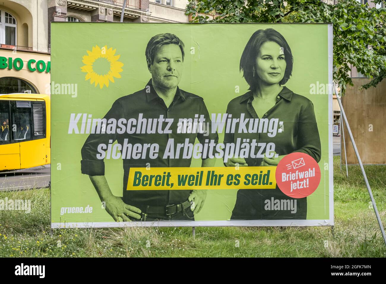Wahlplakat, Robert Habeck und Annalena Baerbock, die Grünen, Bundestagswahl, Berlin, Deutschland Stockfoto