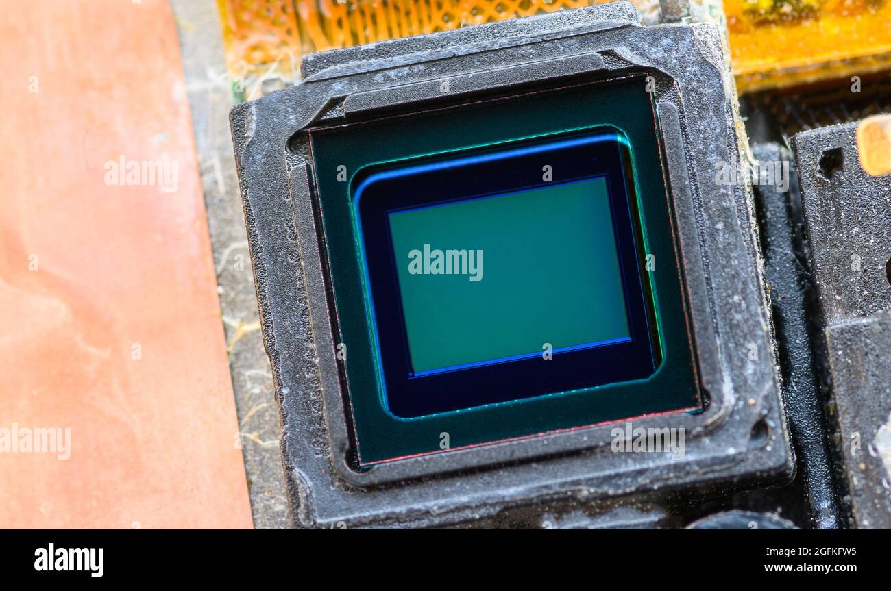 Sensor einer Smartphone-Kamera. Selektiver Fokus. Stockfoto