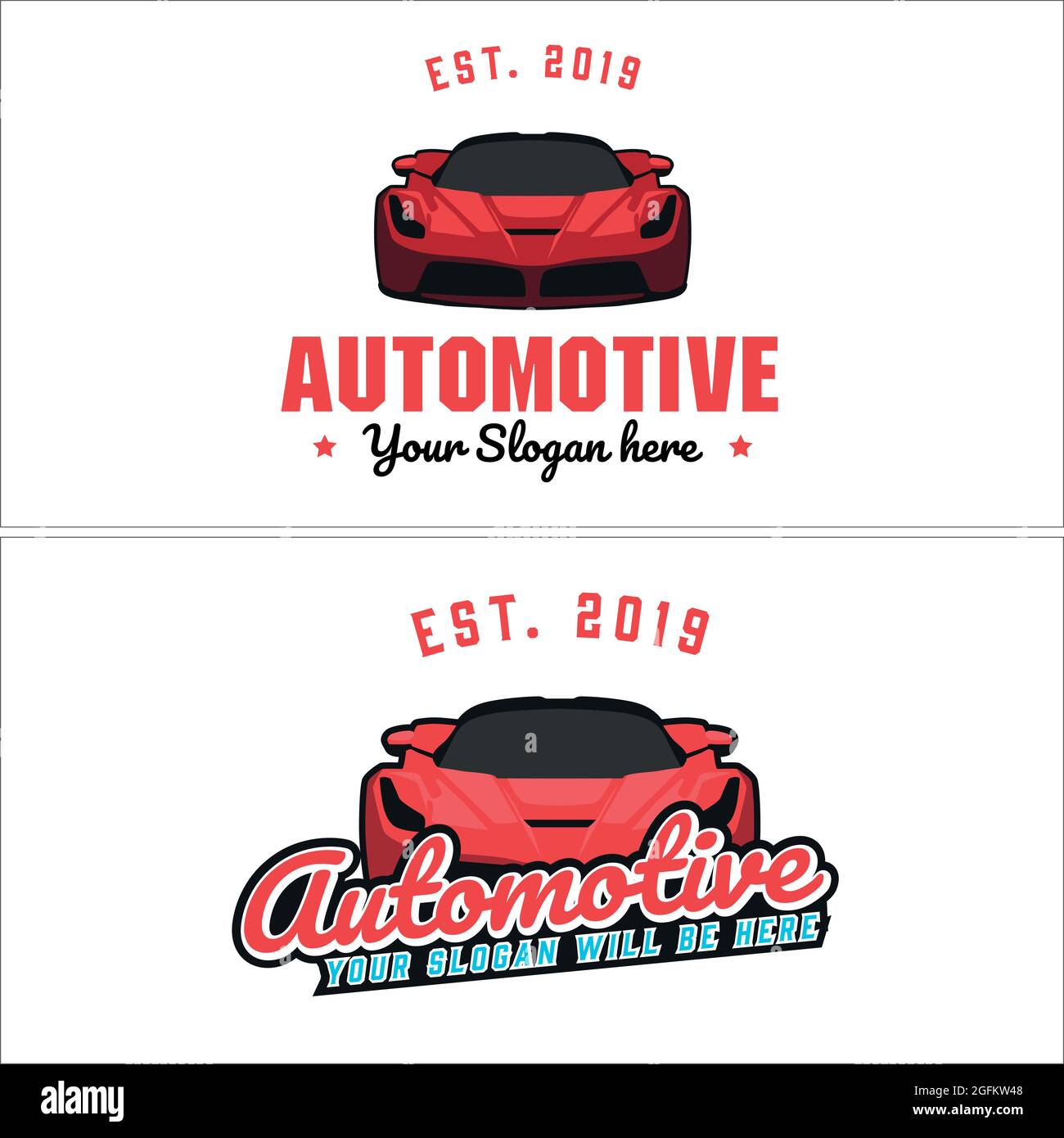 Automobil-Event-Show mit Auto-Logo-Design Stock Vektor
