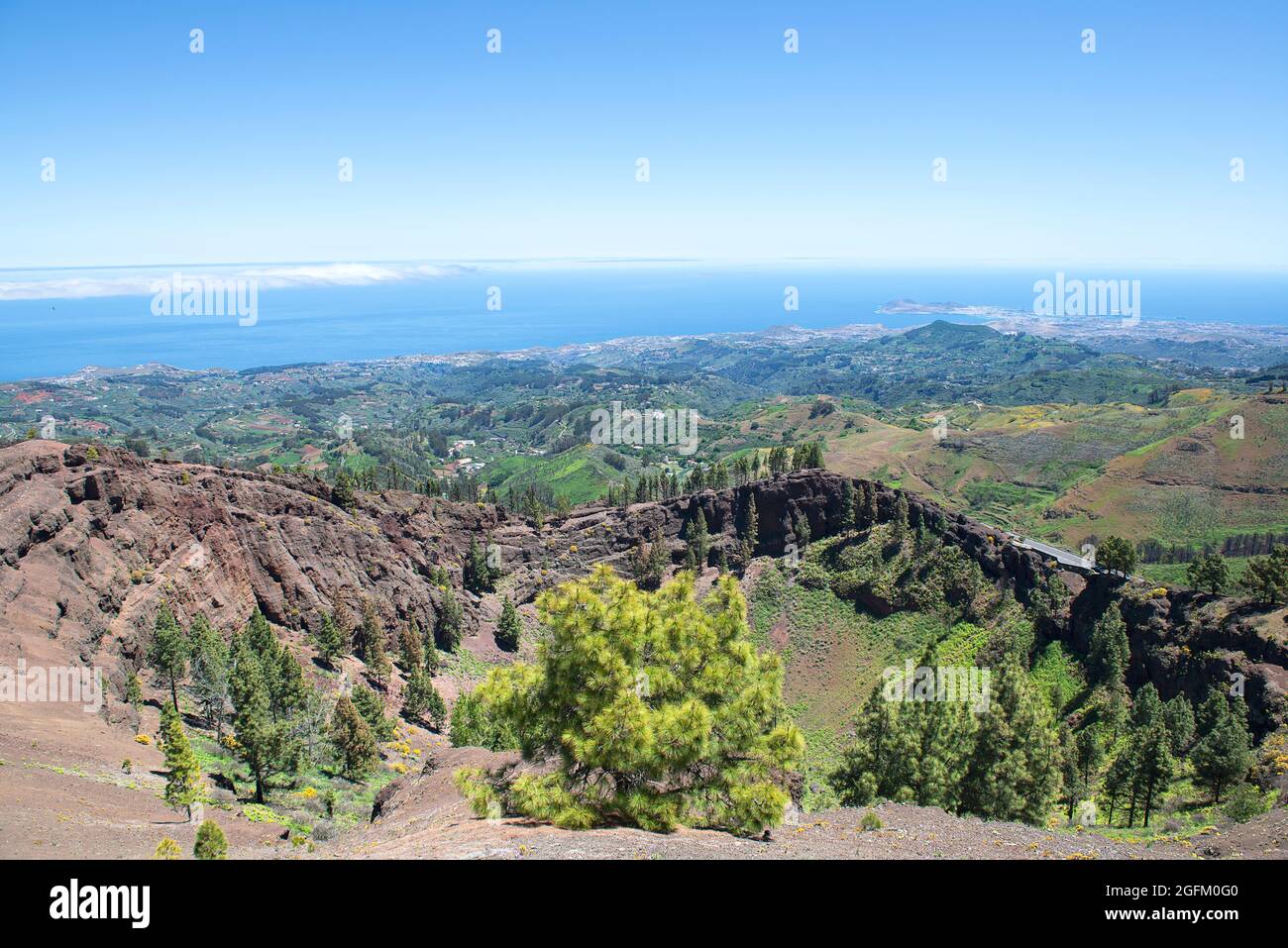 Vulkankrater auf dem Grand Canary, Spanien Stockfoto