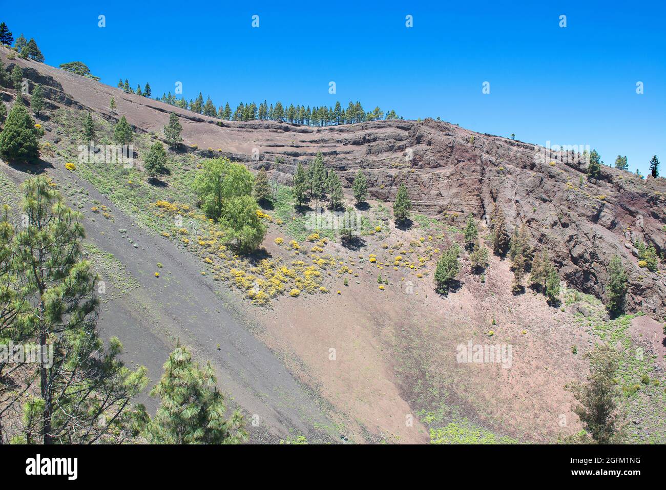 Vulkankrater auf dem Grand Canary, Spanien Stockfoto