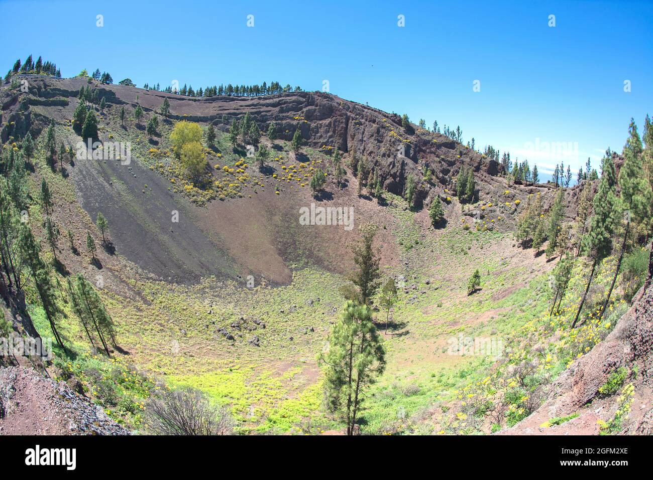 Vulkankrater auf dem Grand Canary, Spanien Stockfoto