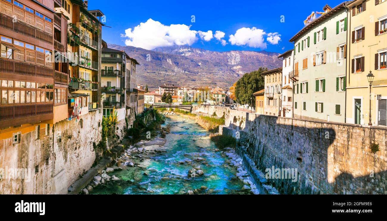 Rovereto - schöne mittelalterliche Stadt in der Region Trentino-Südtirol in Norditalien. Stockfoto