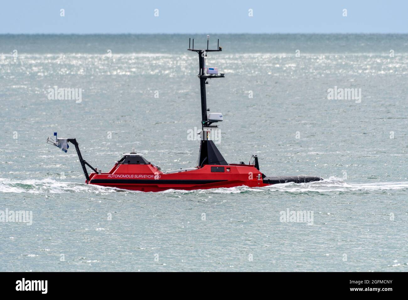 Fugro Blue Shadow ist ein Vermessungsschiff, das für die Durchführung autonomer hydrographischer und geophysikalischer Vermessungsoperationen konzipiert wurde. Stockfoto