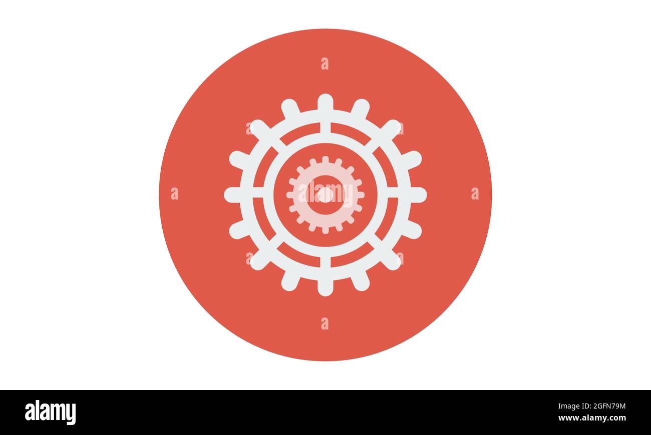 Einstellen des Symbolvektors, Werkzeuge, Zahnrad, Getriebeschild. Hilfe Optionen Konto Konzept. Trendy Flat Style für Grafikdesign, Logo, Website, Social Media, UI, Stock Vektor