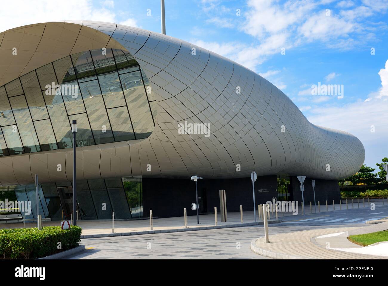 DUBAI, VAE - 16. NOVEMBER: Die Ansicht auf Etihad Museum. Es ist die Stelle, wo im Jahr 1971 die Emirate Herrscher eine Erklärung unterzeichnet, die die Bildung gekennzeichnet Stockfoto