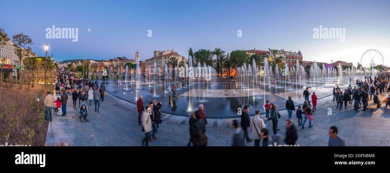 FRANKREICH, ALPES-MARITIMES (06) REGION PACA, SCHÖN, DIE PROMENADE FOLIE, DER SPAZIERGANG SCHAFFT EINE VERBINDUNG ZWISCHEN DEM ALTEN SCHÖN UND DER STADT DES NEUNZEHNTEN JAHRHUNDERTS Stockfoto