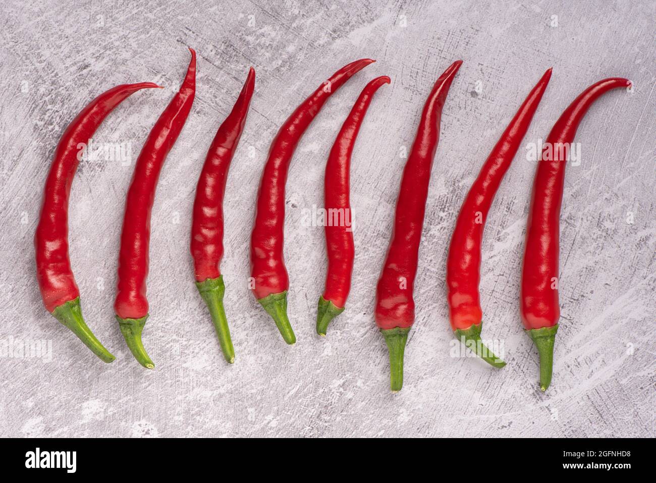 Roter Ring der Feuerchilis. Stockfoto