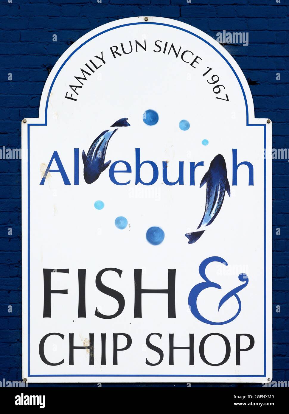 Fish and Chip Shop, Aldeburgh, Suffolk, East Anglia, England, VEREINIGTES KÖNIGREICH Stockfoto