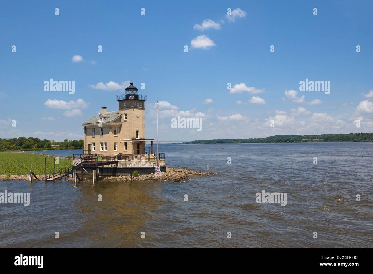 Historischen Rondout Creek oder Kingston Leuchtturm auf dem Hudson River im Bundesstaat New York Stockfoto