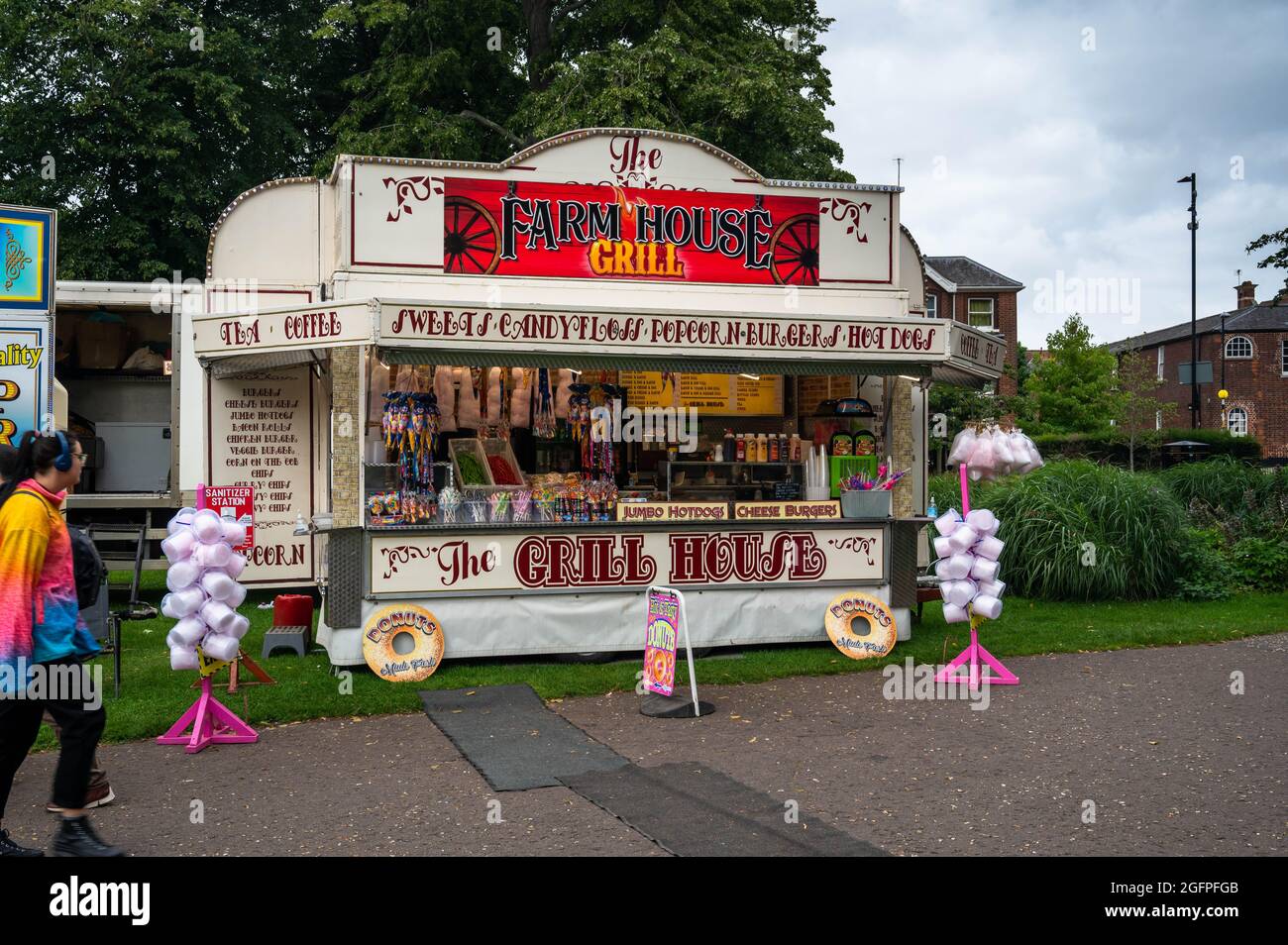 Mobile Jahrmarkt findet jedes Jahr in Chapel Field Gardens in Norwich Norfolk statt Stockfoto