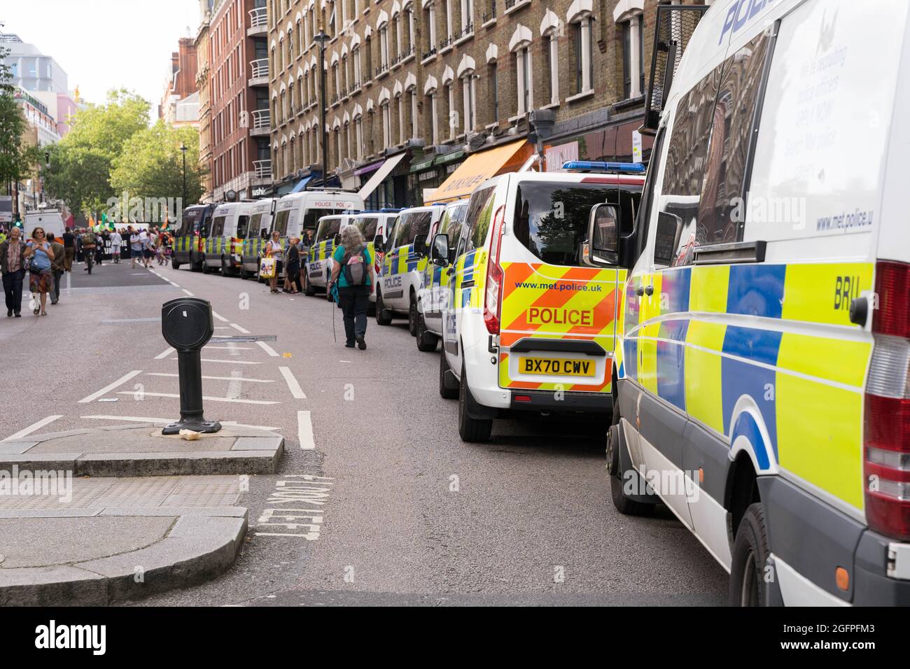 Die Extinction Rebellion wird im Zentrum Londons eingesetzt, um das Bewusstsein für den zunehmenden globalen Klimawandel zu schärfen. Stockfoto