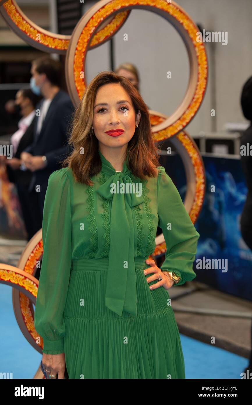 Myleene Klass kommt zur UK-Premiere von Shang-Chi von Marvel Studio im Curzon Mayfair im Zentrum von London. Bilddatum: Donnerstag, 26. August 2021. Stockfoto