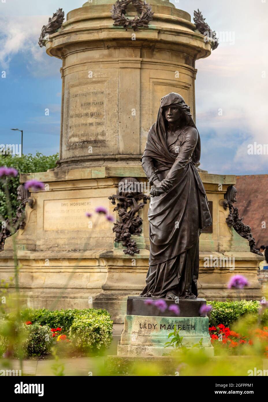 Lady Macbeth-Statue in Bancroft Gardens, Stratford-upon-Avon. Stockfoto