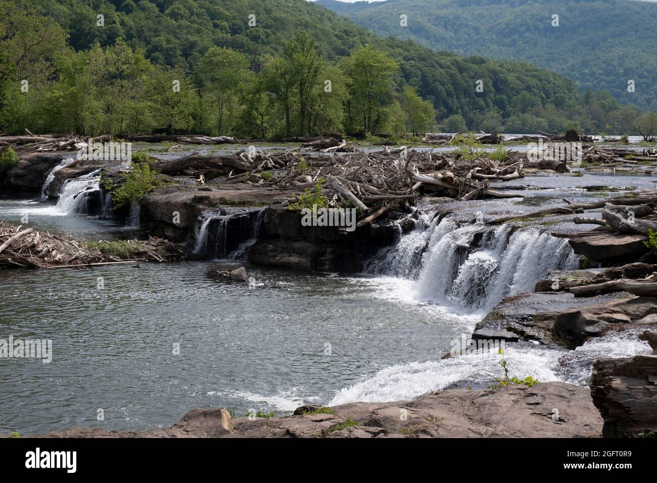 Sandstone Falls, West Virginia. New River Gorge National Park. Stockfoto