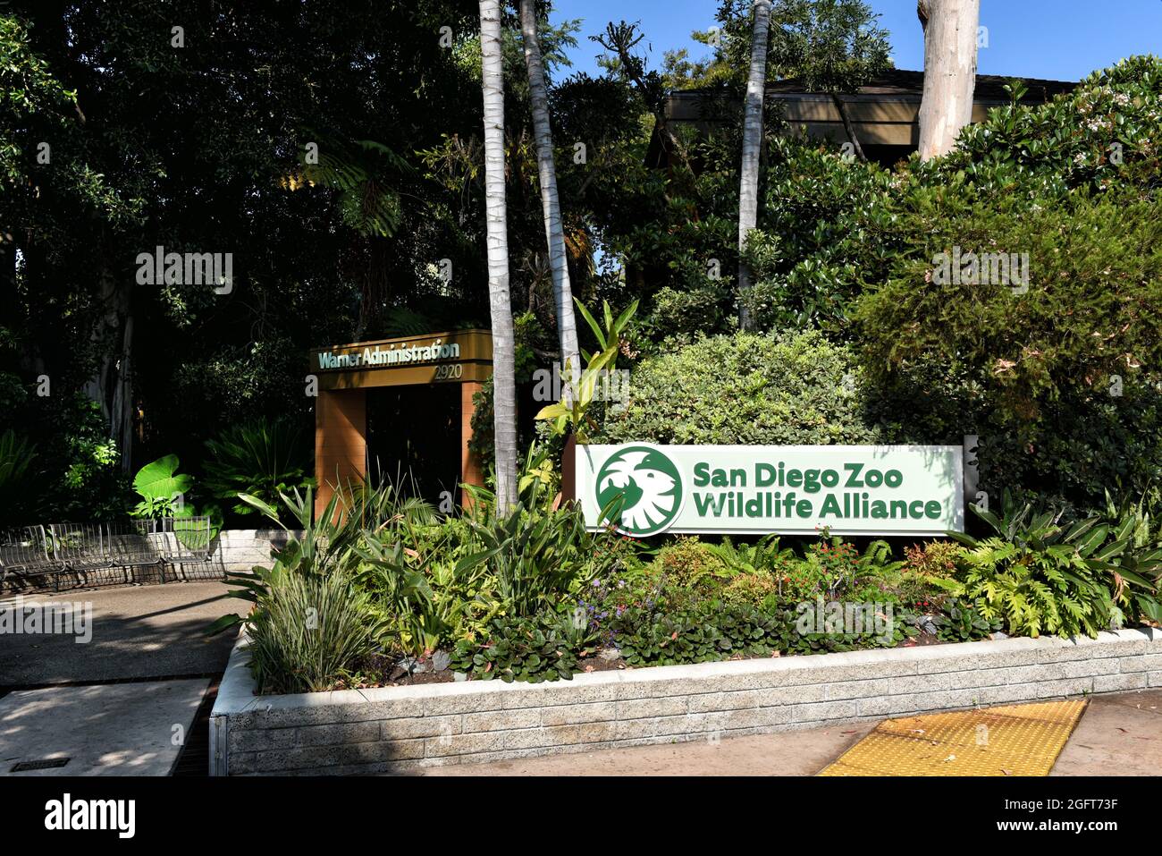 SAN DIEGO , KALIFORNIEN - 25 AUG 2021: San Diego Zoo in Balboa Park Wildlife Alliance. Stockfoto