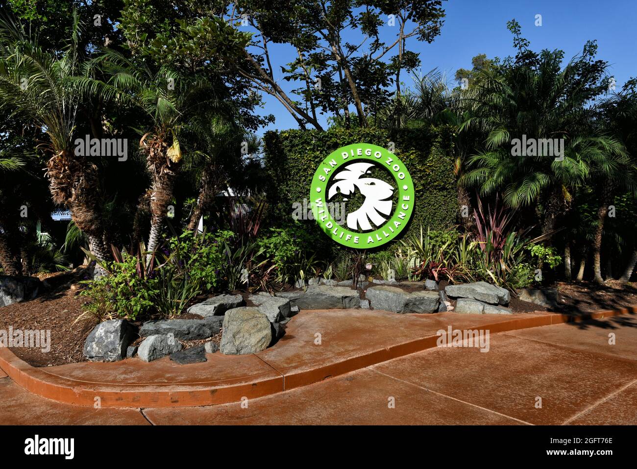 SAN DIEGO , KALIFORNIEN - 25 AUG 2021: San Diego Zoo in Balboa Park Wildlife Alliance. Stockfoto