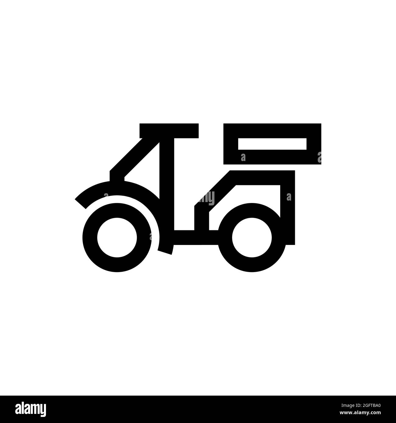 Lineares Moped-Symbol auf weißem Hintergrund isoliert. Vektorgrafik Stock Vektor