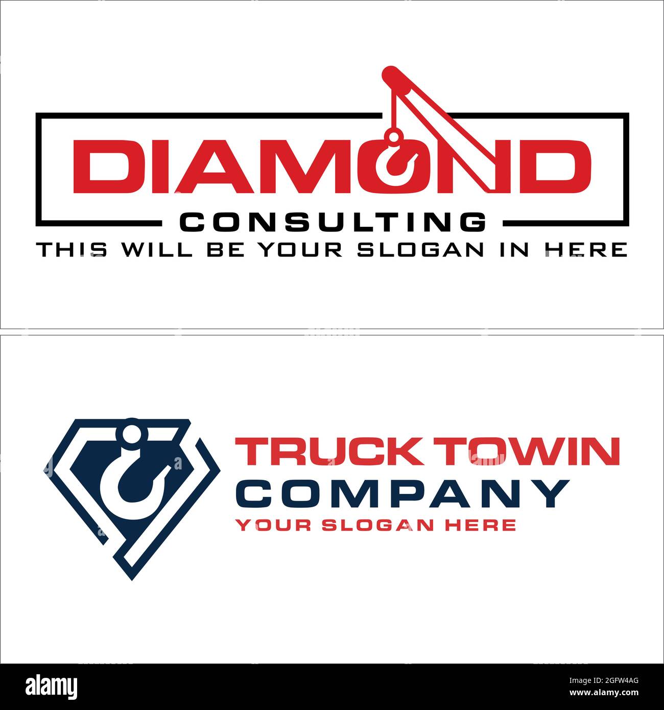 Kranhaken Vektor Symbol Kombination Schriftzug Logo Stock Vektor