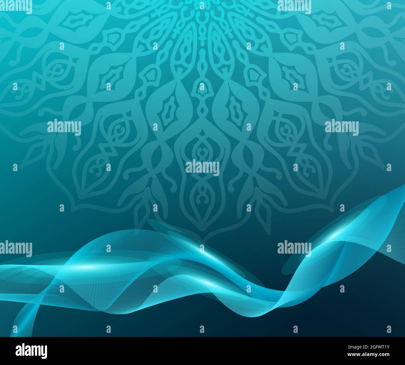 Schöne und elegante glatte Welle Illustration Mandala Hintergrund, ideal für Web-Design-Materialien, Banner, Poster, Visitenkarten und Werbe mich Stock Vektor