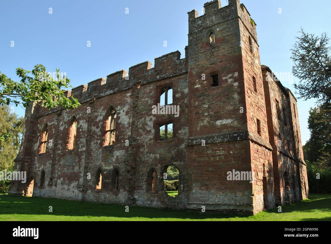 Das Acton Burnell Castle in Shropshire wurde zwischen 1284 und 1293 erbaut, und hier wurden zweimal Parlamente abgehalten, 1283 und 1285 Stockfoto