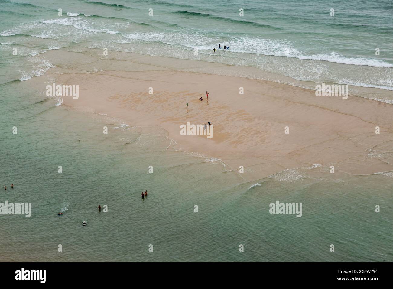 Pedn Vounder Beach in Cornwall, England. Stockfoto