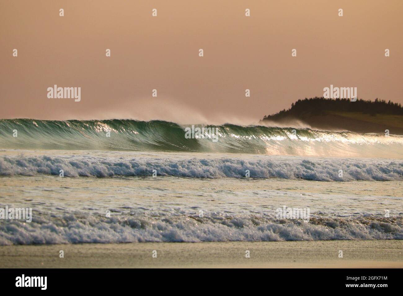 Wellen schlagen im Martinique Beach Provincial Park Stockfoto