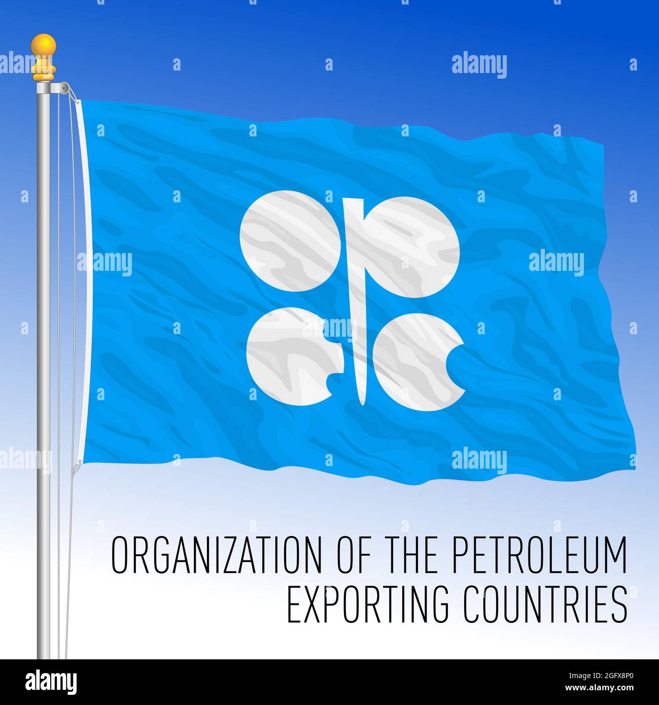 OPEC-Flagge, Organisation der Erdöl exportierenden Länder, Vektordarstellung Stock Vektor