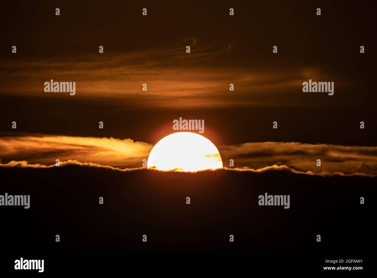 Sunset, Halwell, Totnes, South Devon. England, Vereinigtes Königreich Stockfoto