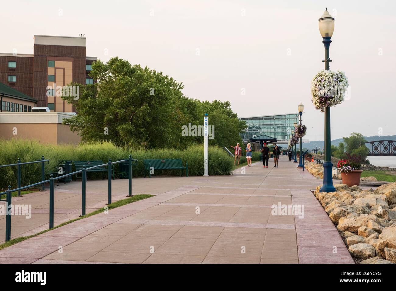 Dubuque, Iowa. Mississippi River Walk. Stockfoto