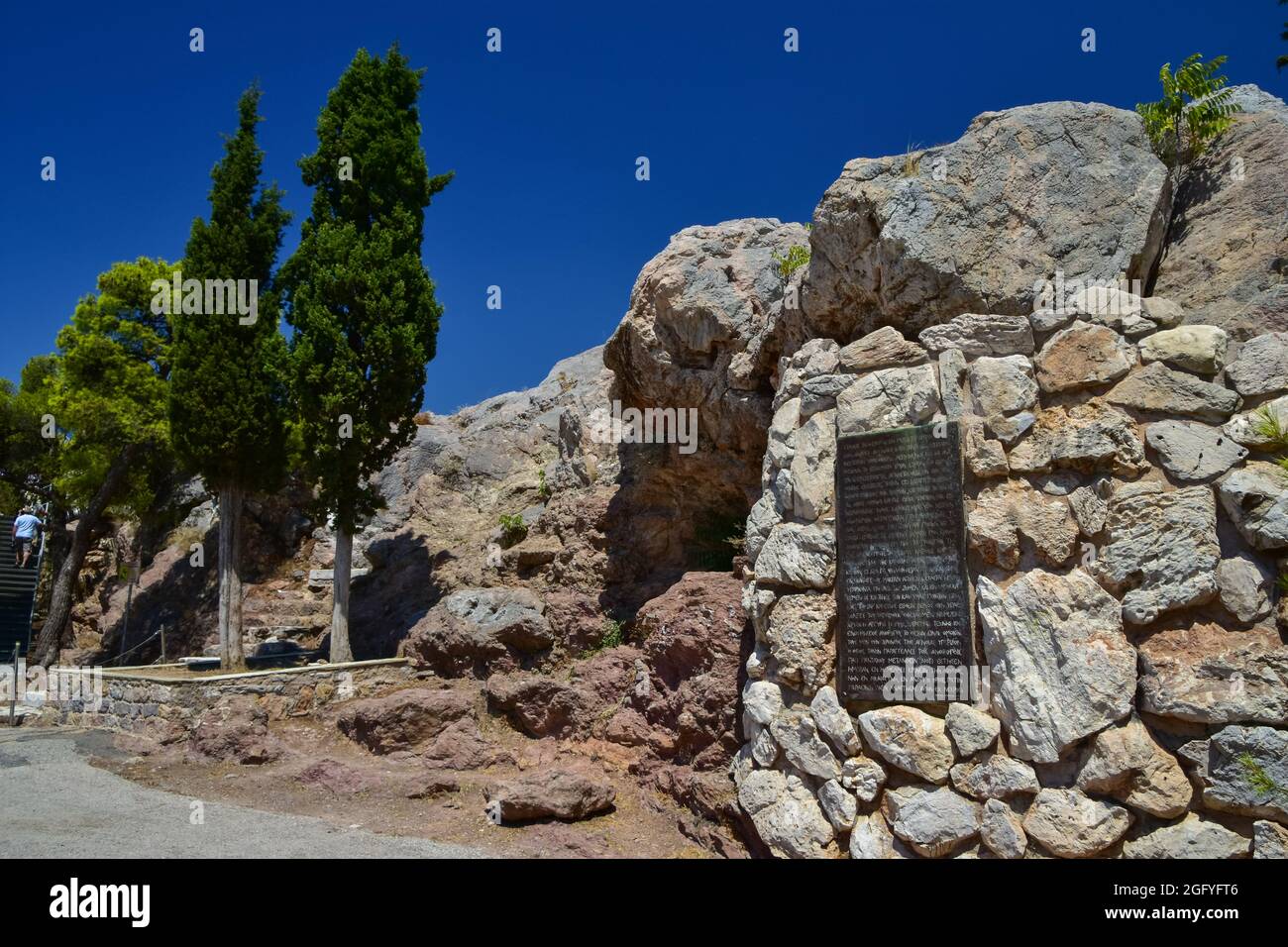 Areopag Hill in Athen, Griechenland Stockfoto