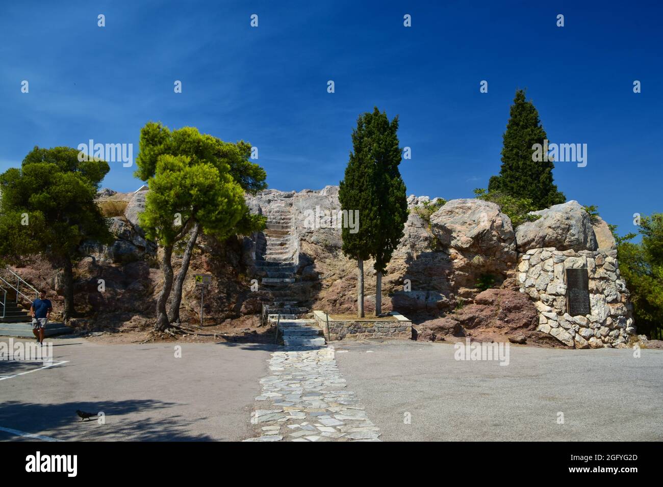 Areopag Hill in Athen, Griechenland Stockfoto