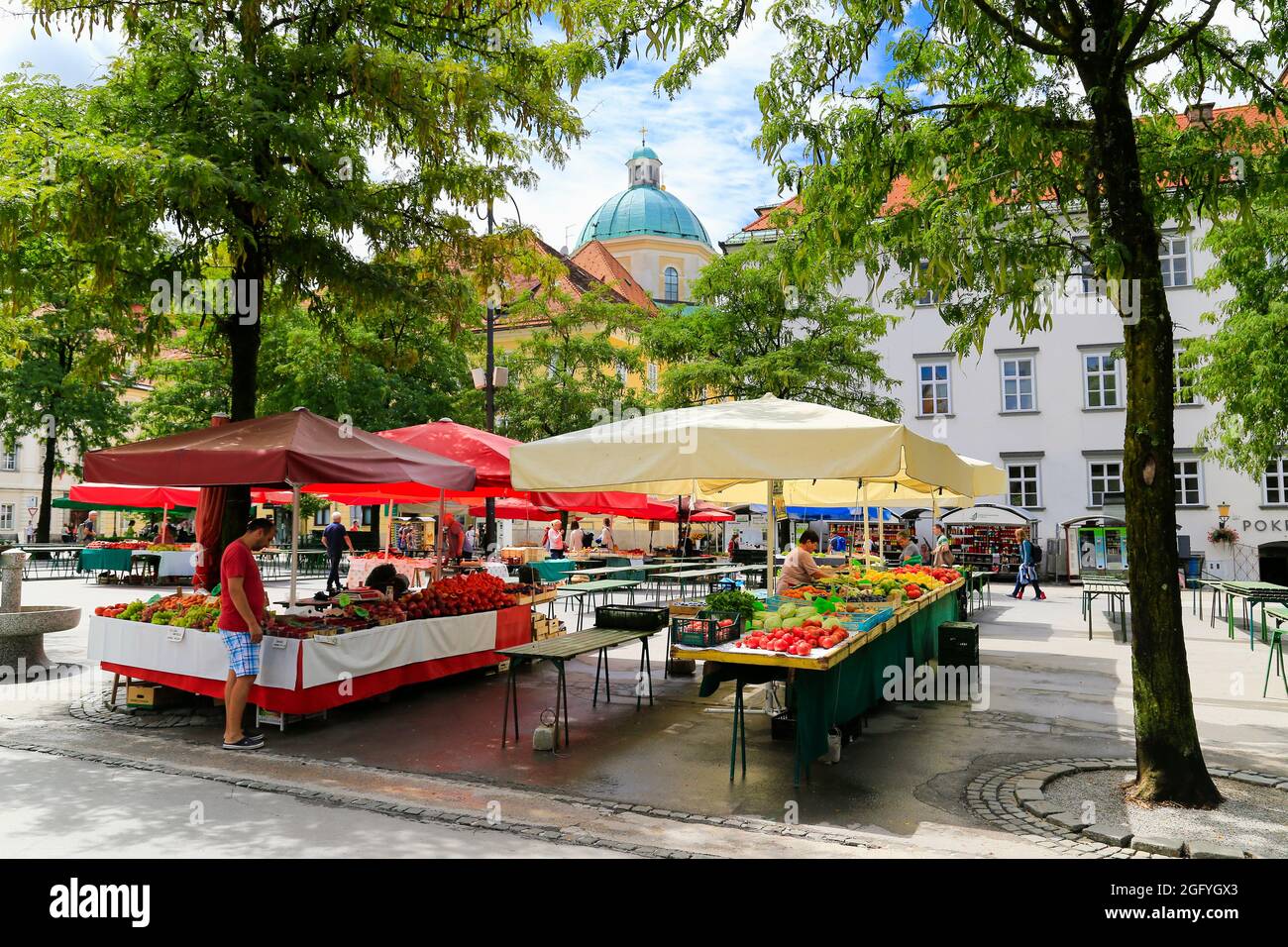 Ljubljana-Markt, Slowenien. Stockfoto