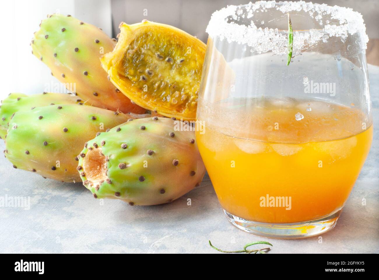 Stachelige Birne Kaktus Frucht Stockfoto