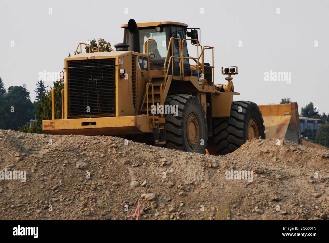 Baumaschinen auf einer Baustelle Stockfoto