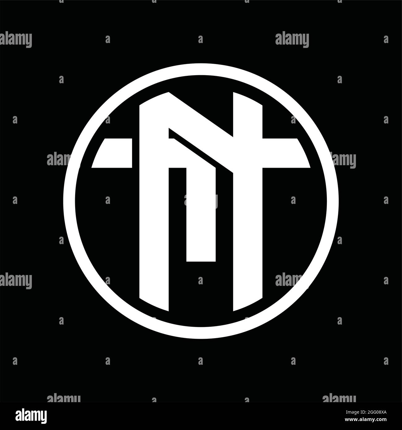 NT-Logo-Monogramm mit überlappender Vintage-Design-Vorlage Stock Vektor