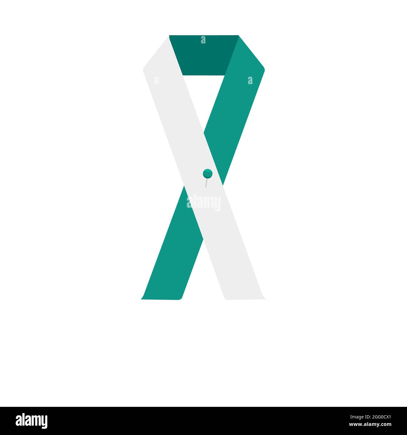 Band zur Sensibilisierung für Gebärmutterhalskrebs, konzeptionelle Illustration. Stockfoto