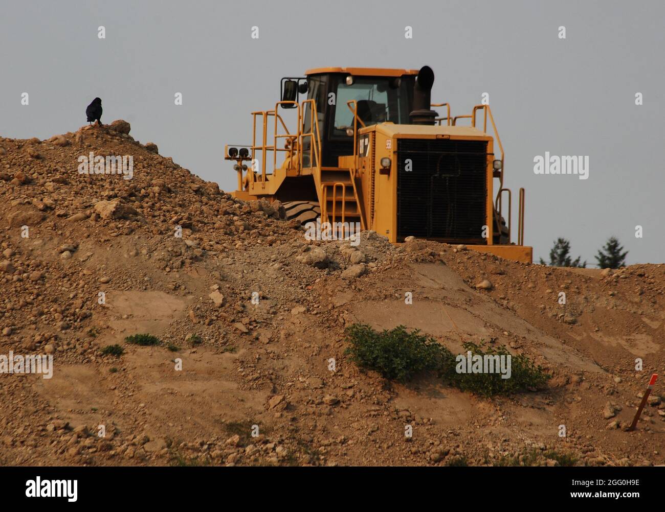 Baumaschinen auf einer Baustelle Stockfoto