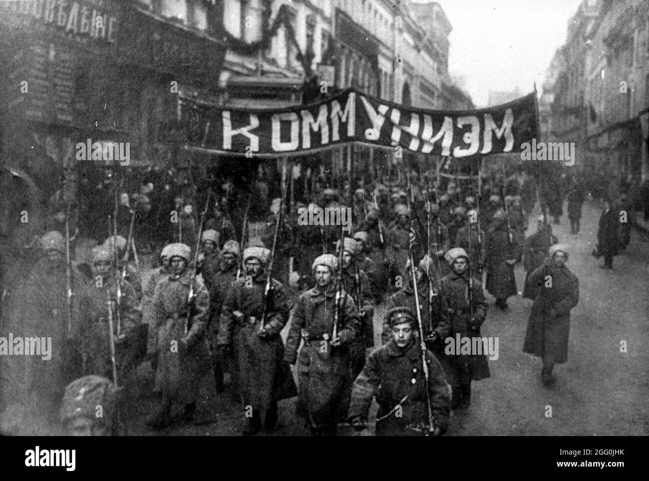 Kommunistische revolutionäre Kundgebung im Jahr 1917 Stockfoto