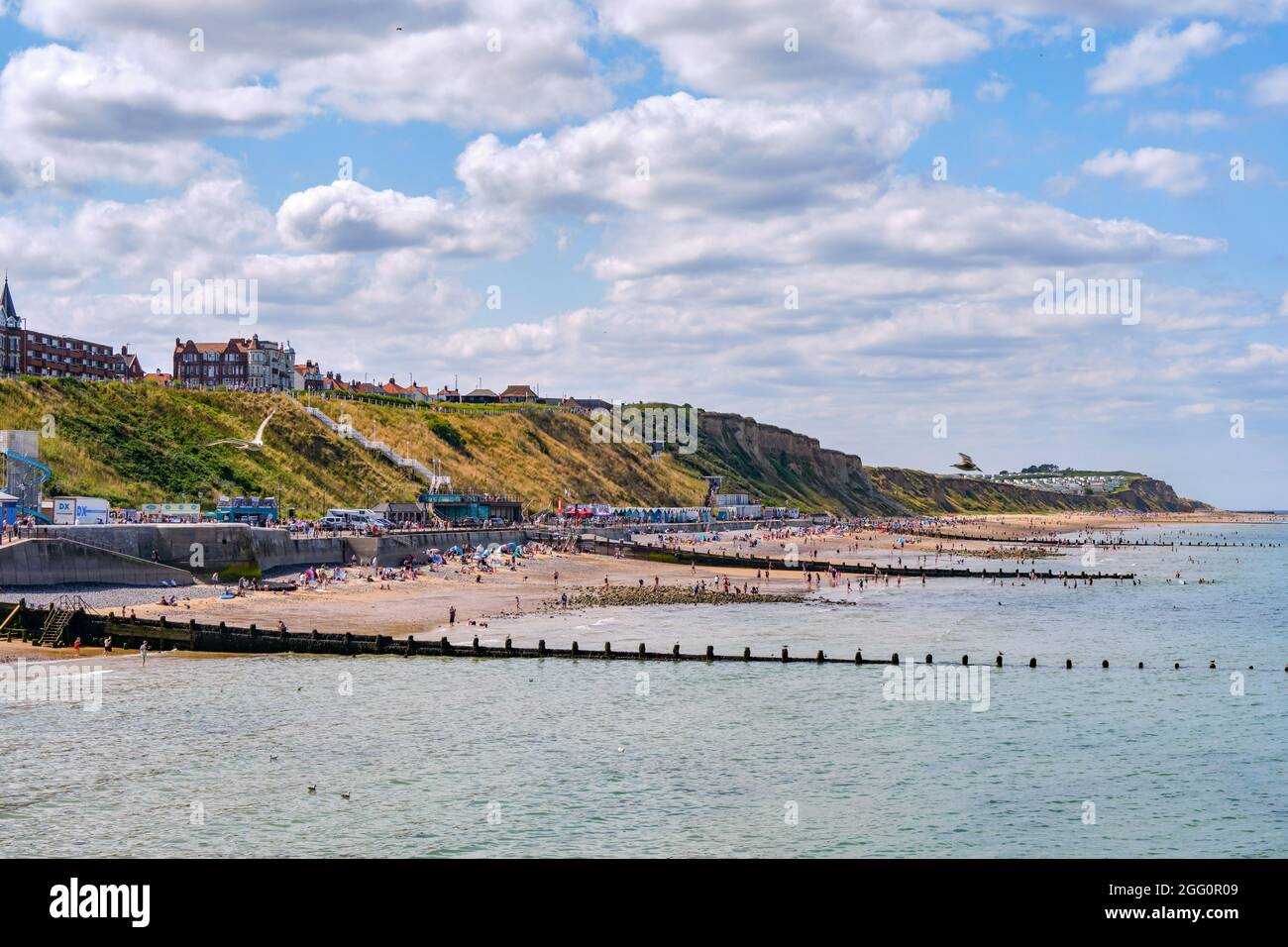 Die Sandy Cliffs of Cromer Stockfoto