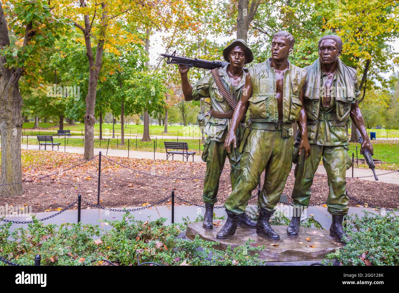 Die drei Soldaten, Bildhauer Frederick Hart, Teil des Vietnam Memorial, Washington, DC, USA. Stockfoto