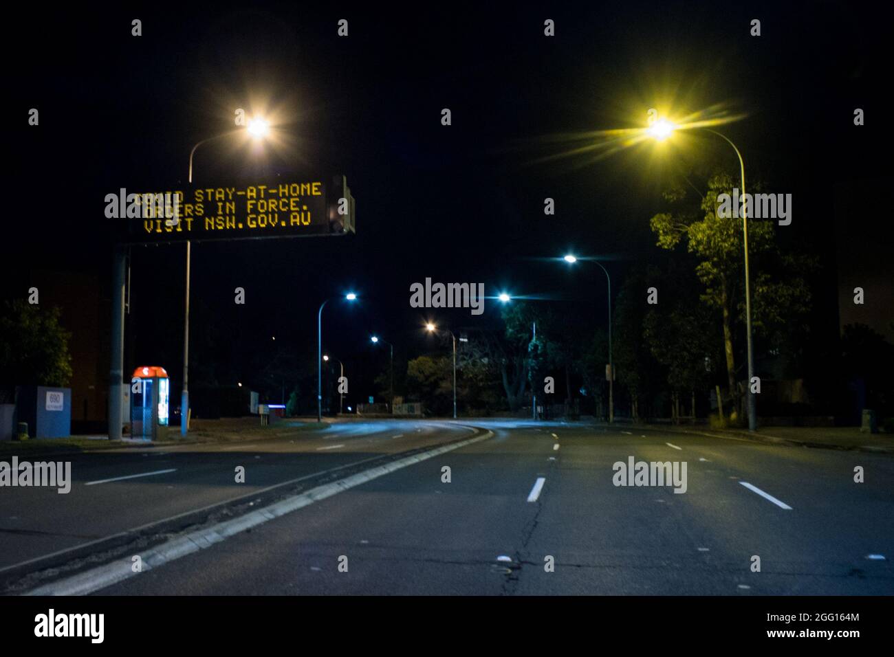 Warnung der Regierung während der Covid-Sperre, Sydney, 2021 Stockfoto