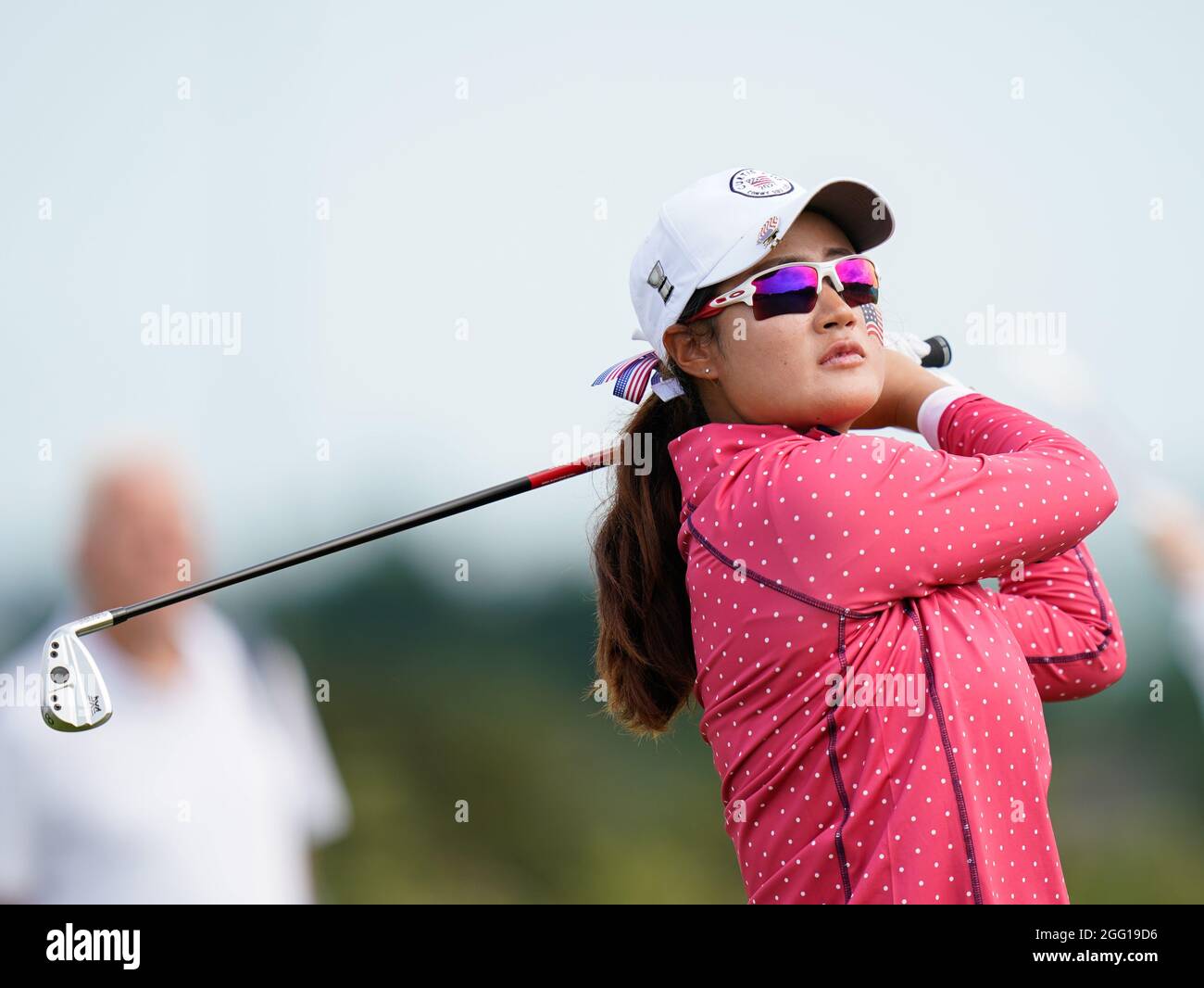 Während des Curtis Cup 2021 Tag 1 - Nachmittag Fourballs im Conwy Golf Club, Conwy, Wales am 26/8/21 . (Steve Flynn/Image of Sport) Stockfoto