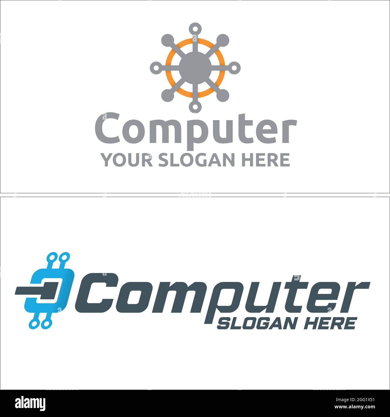 Circle Circuit Tech Linie Vektor-Logo digitale Vernetzung Stock Vektor