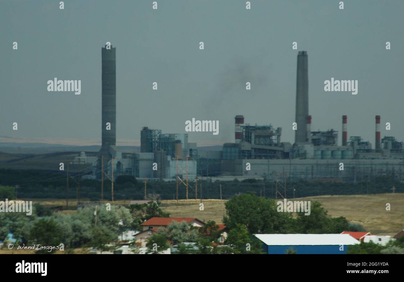 Kohlekraftwerk in Wyoming Stockfoto