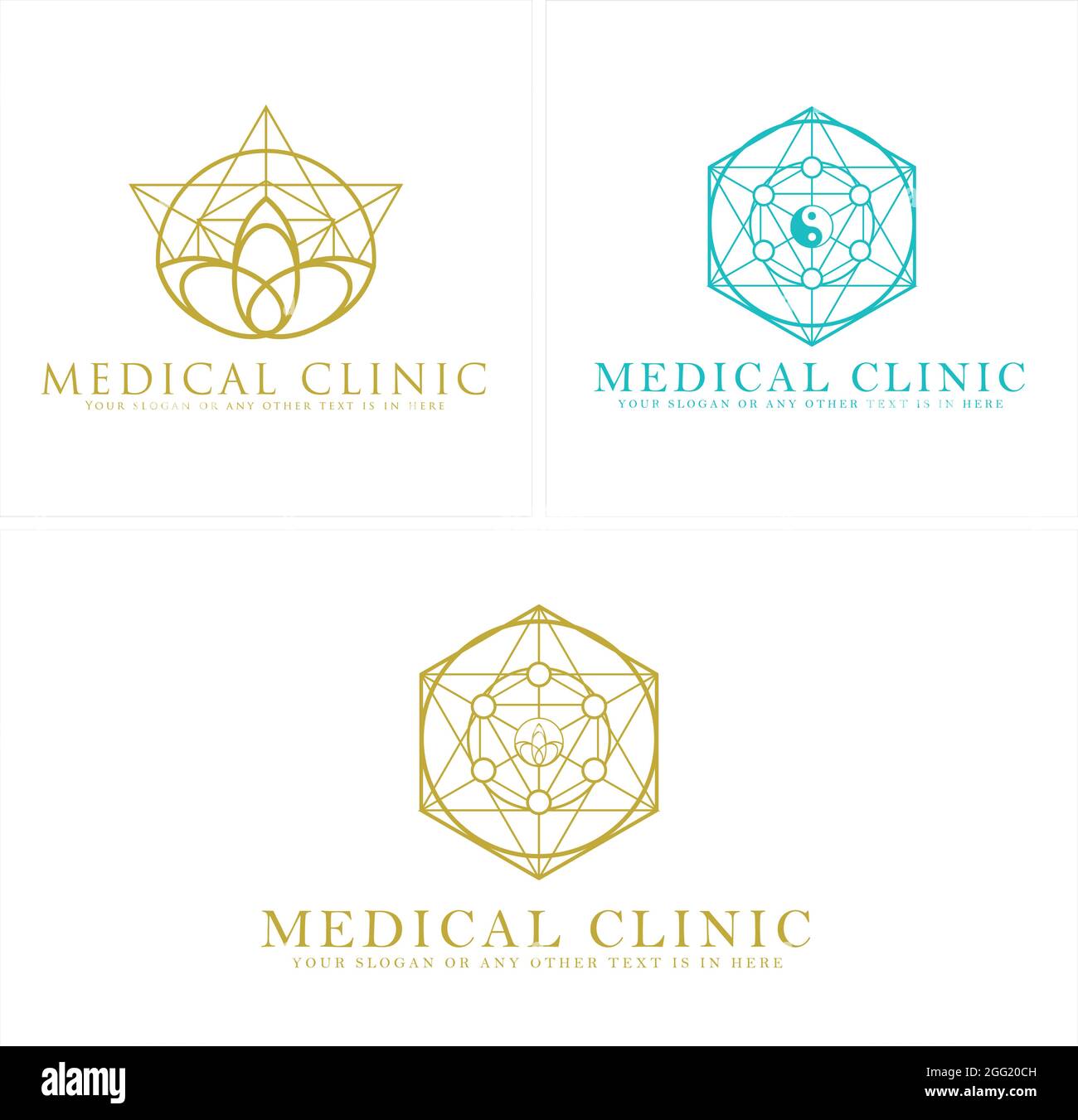 Medizinische Klinik Spa Salon Luxus Logo-Design Stock Vektor