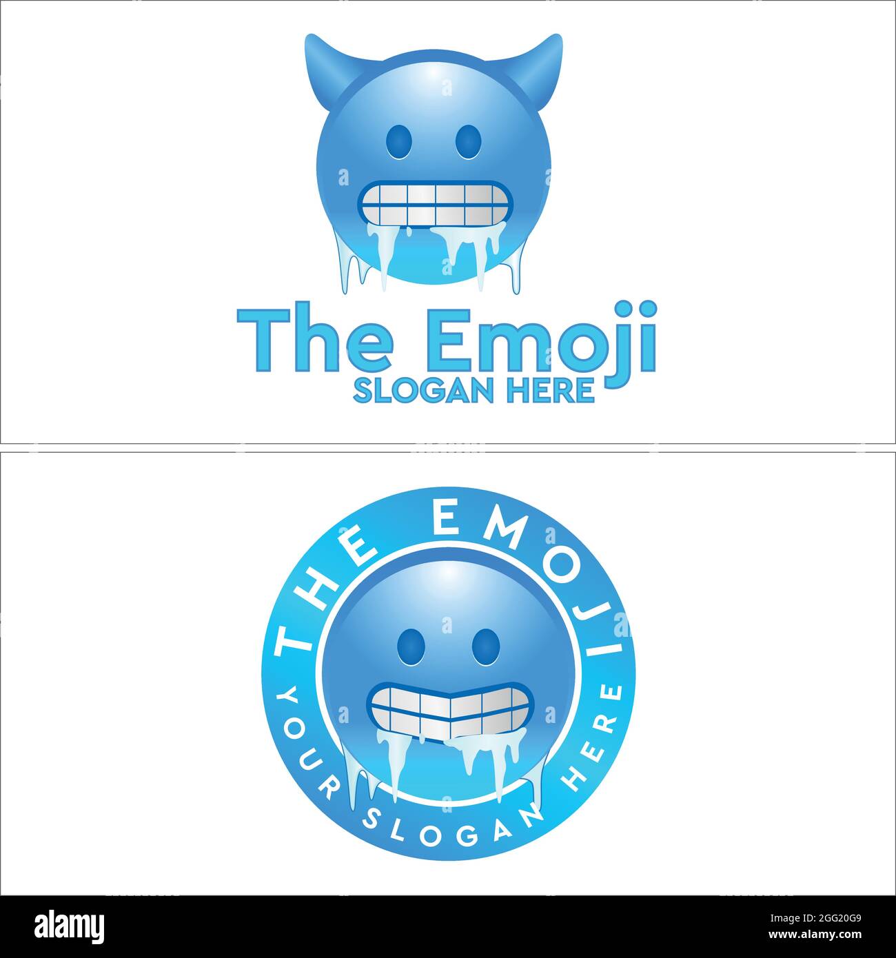 Das Emoji Cold Freezing Vektor Logo Design Stock Vektor