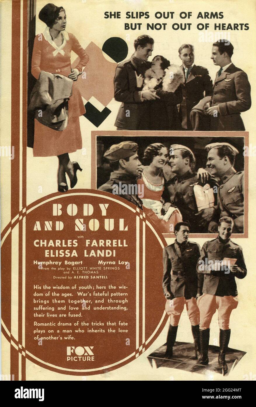 CHARLES FARRELL ELISSA LANDI und HUMPHREY BOGART in BODY AND SOUL 1931 Regisseur ALFRED SANTELL aus dem Stück von Elliott White Springs und A.E. Thomas Fox Film Corporation Stockfoto