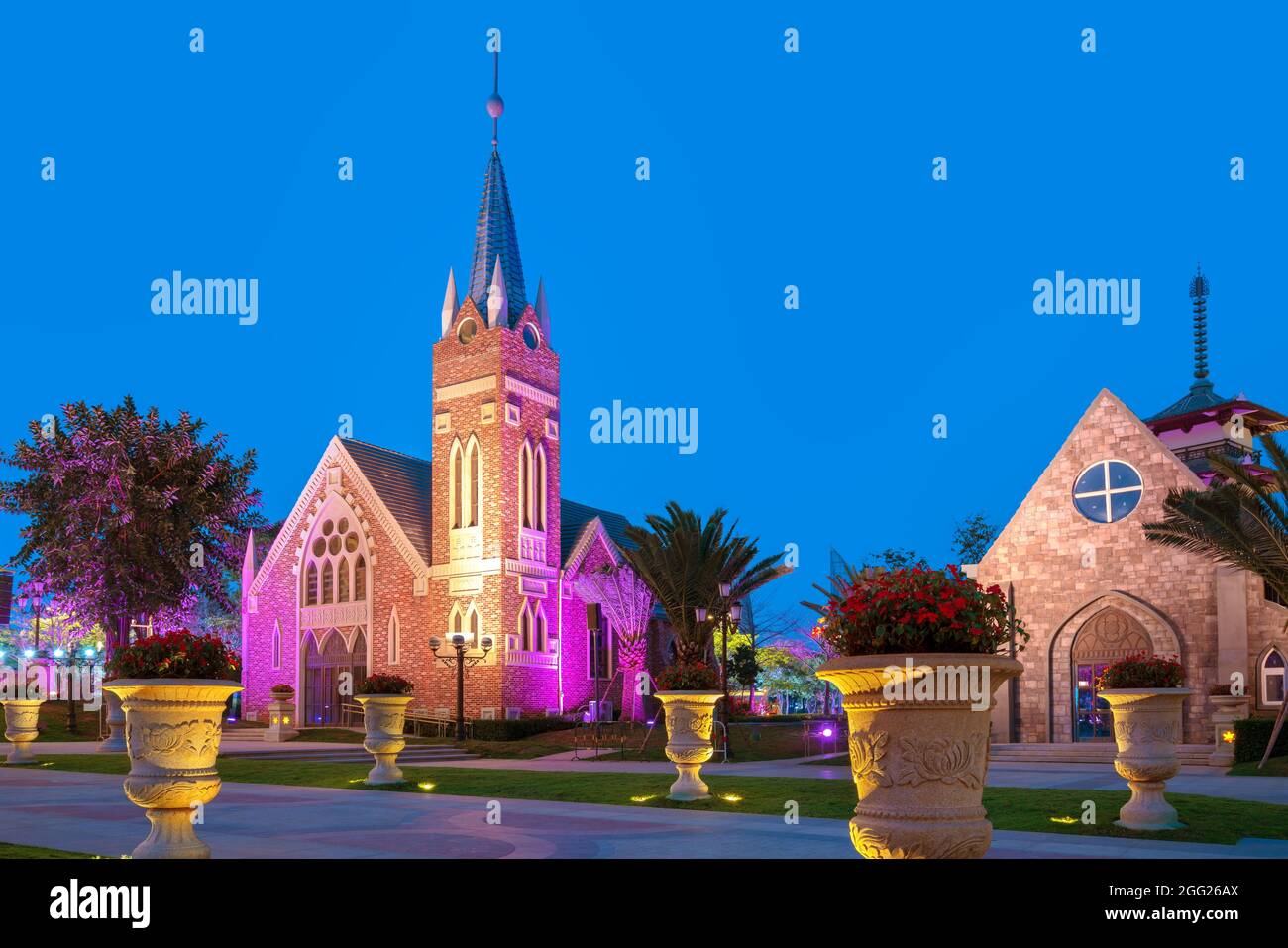 Das Kirchengebäude auf der Insel Haihua, Hainan, China Stockfoto